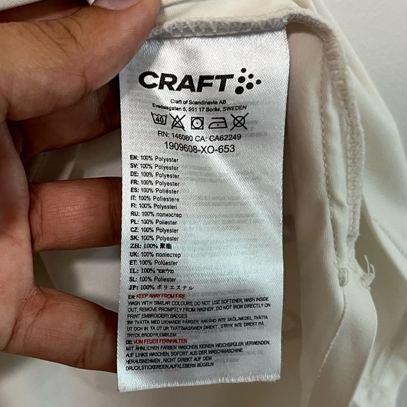 Craft Off-White Performance Tee - Men’s Size Medium - Picture 10 of 15